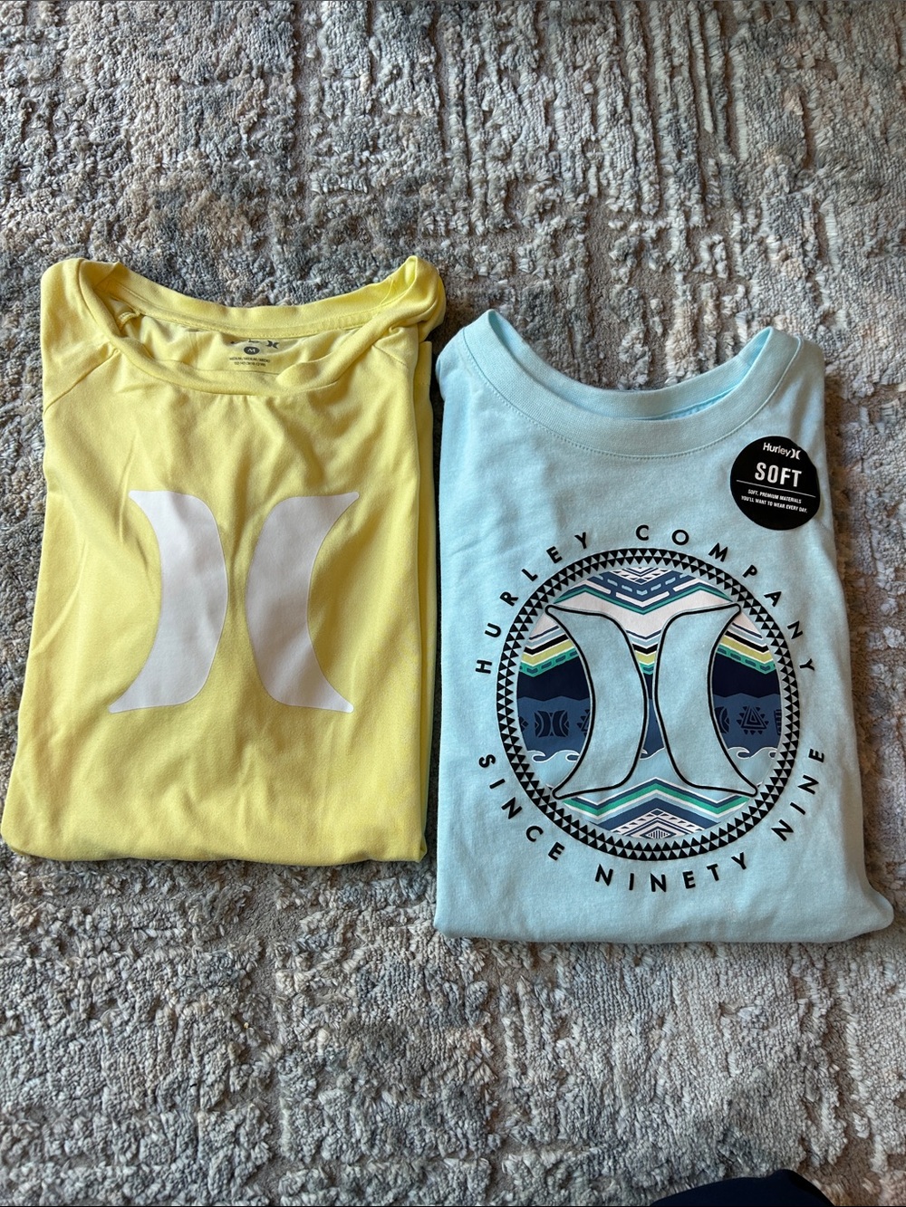 Hurley Kids Short-Sleeve Tees in Yellow & Light Blue